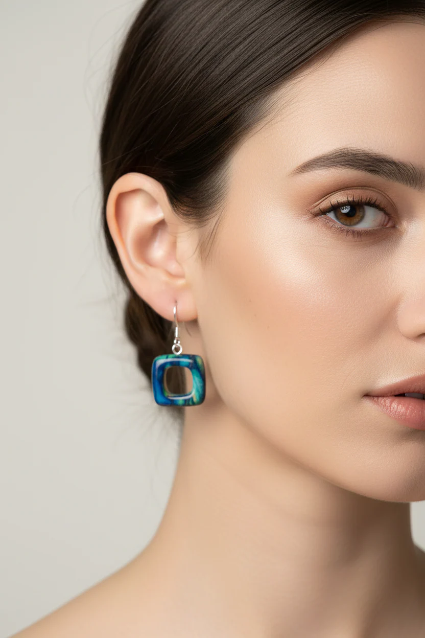 Heathergems Open Square Drop Earrings - Image 2