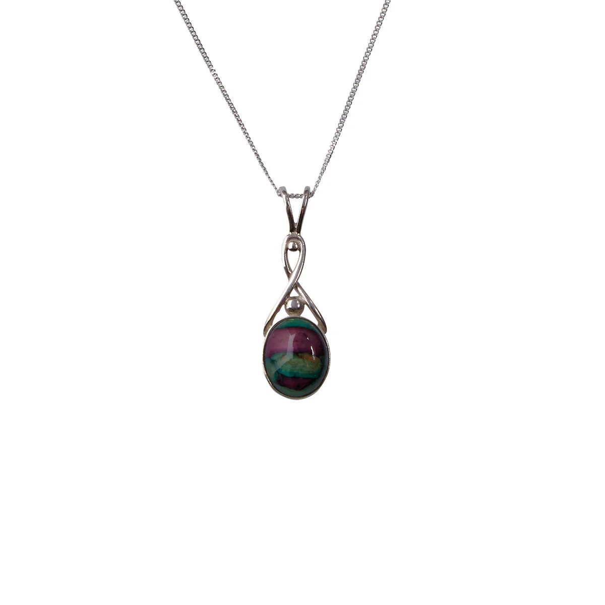 Heathergems Oval Twist Silver Pendant