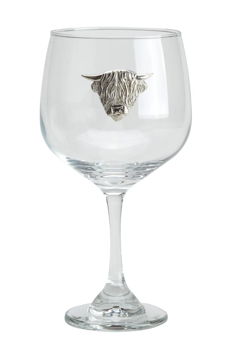 Highland Cow Gin Glass