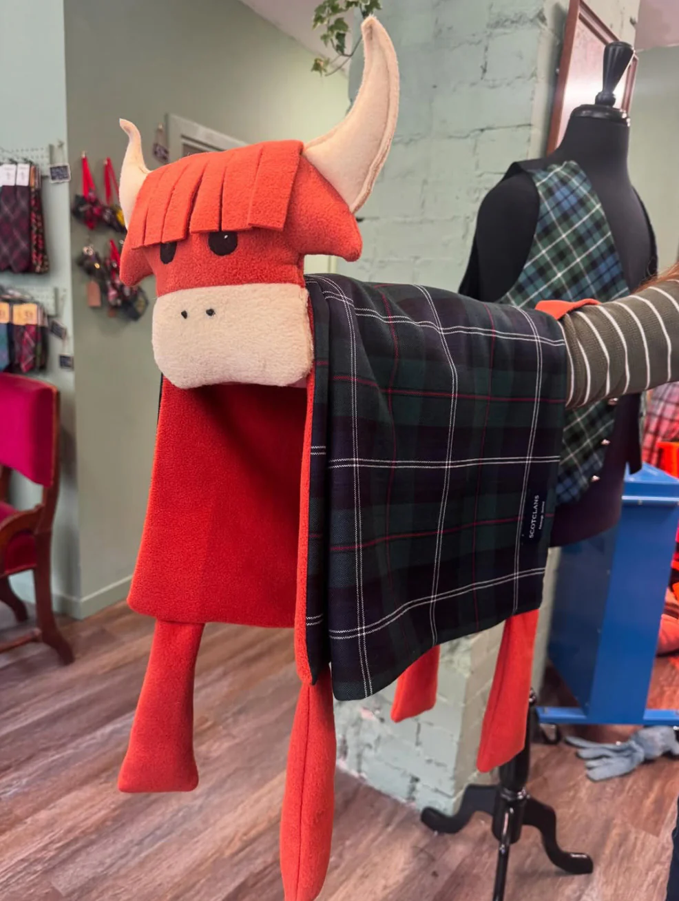 Highland Cow Tartan Baby Blanket - Image 4