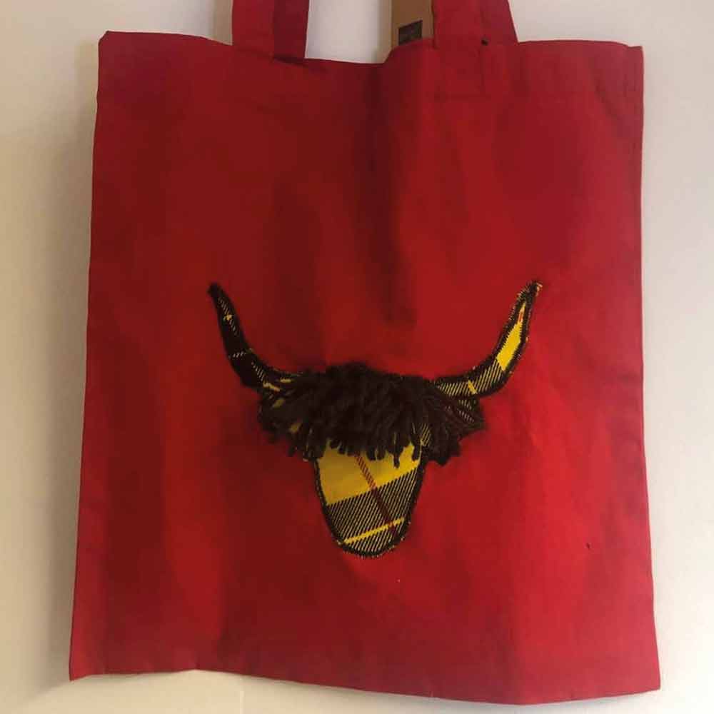 Highland Cow Tote Bag in MacLeod of Lewis Modern Tartan - Image 3