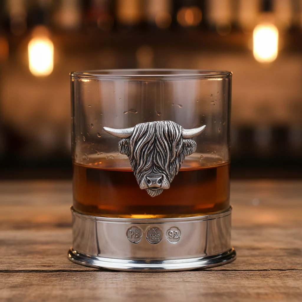 Highland Cow Whisky Glasses - Pair