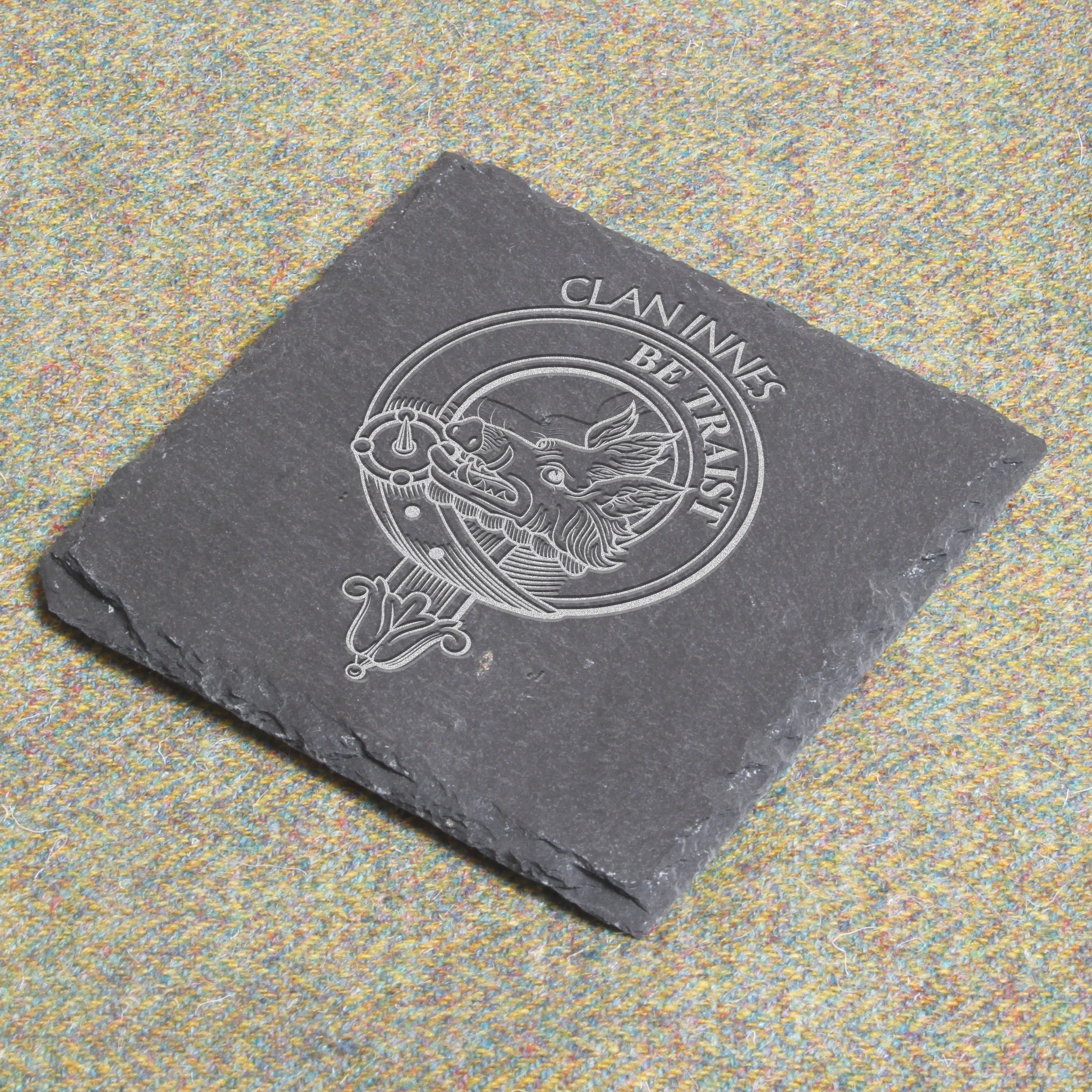 Innes Clan Crest Slate Coaster