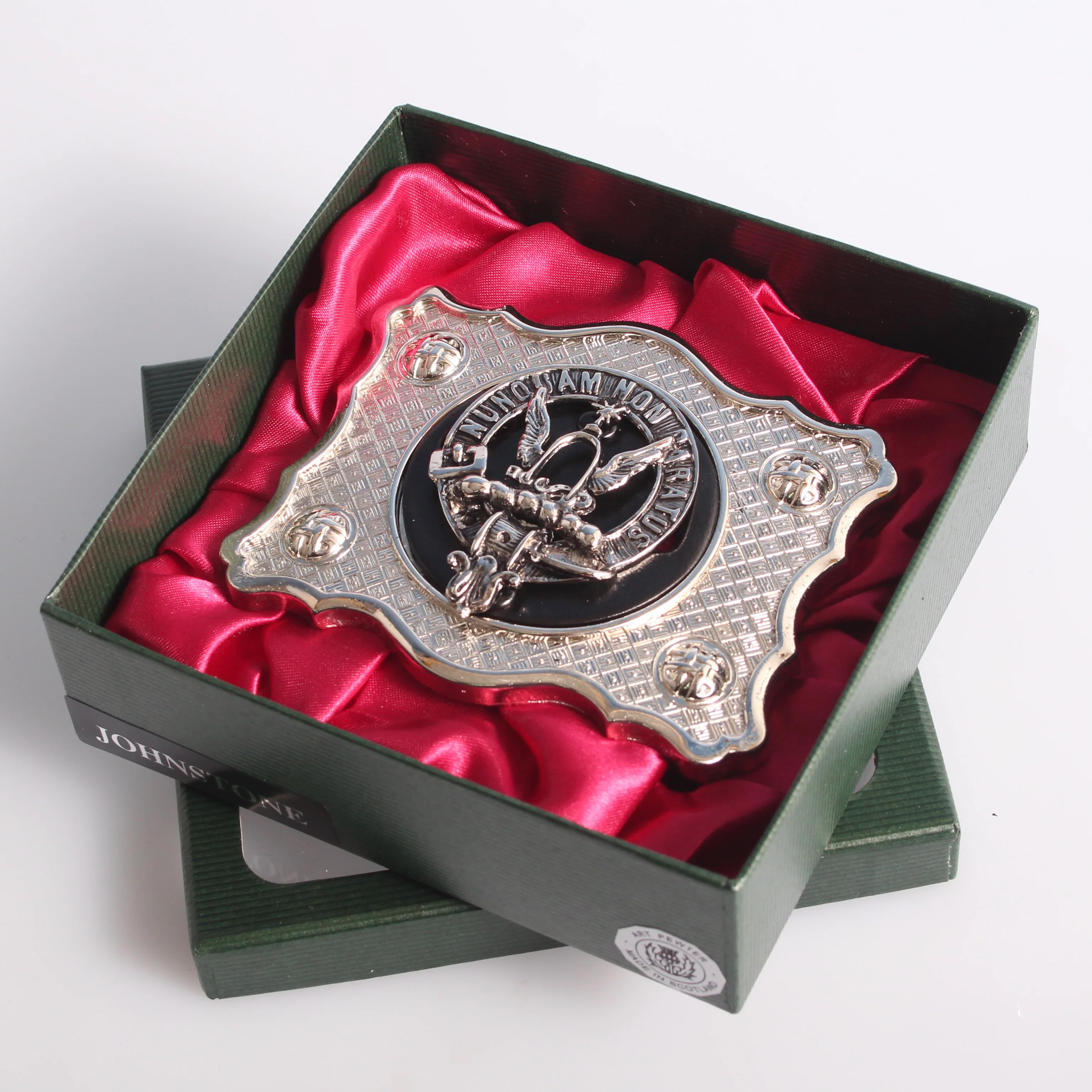 Johnstone Pewter Clan Crest Buckle For Kilt Belts