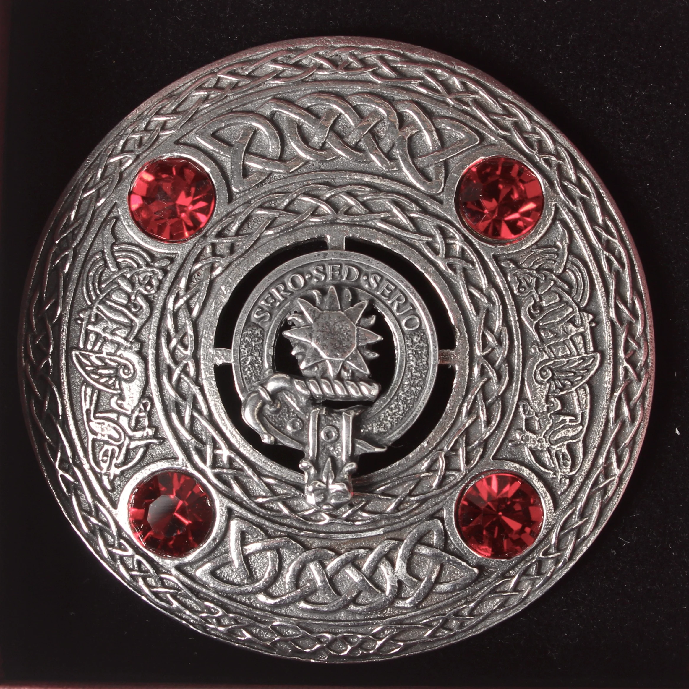 Kerr Clan Crest Pewter Plaid Brooch - Image 2