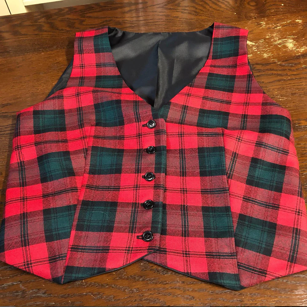 Ladies Tartan Waistcoat Darted - Image 2