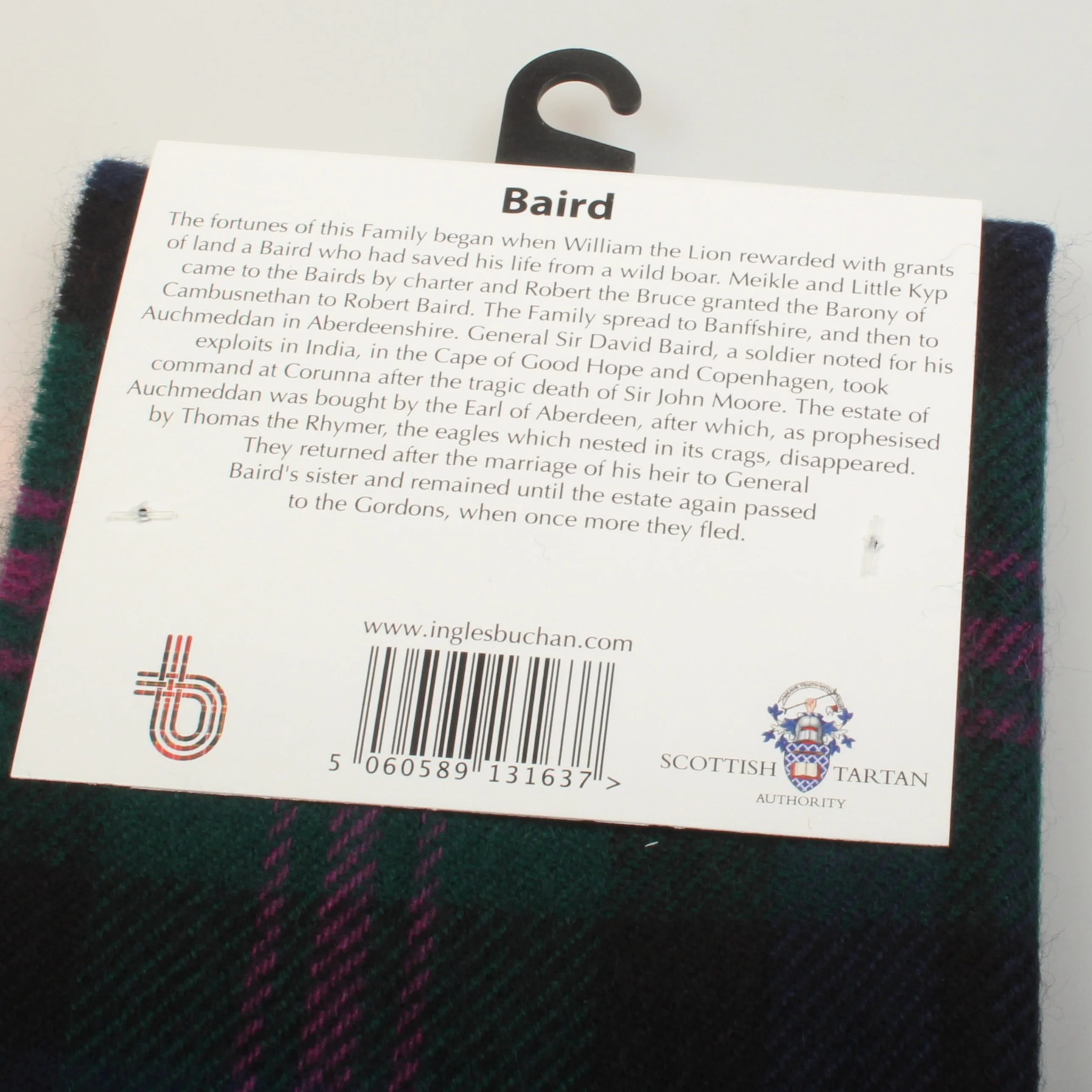 Lambswool Scarf in Baird Modern Tartan - Image 3