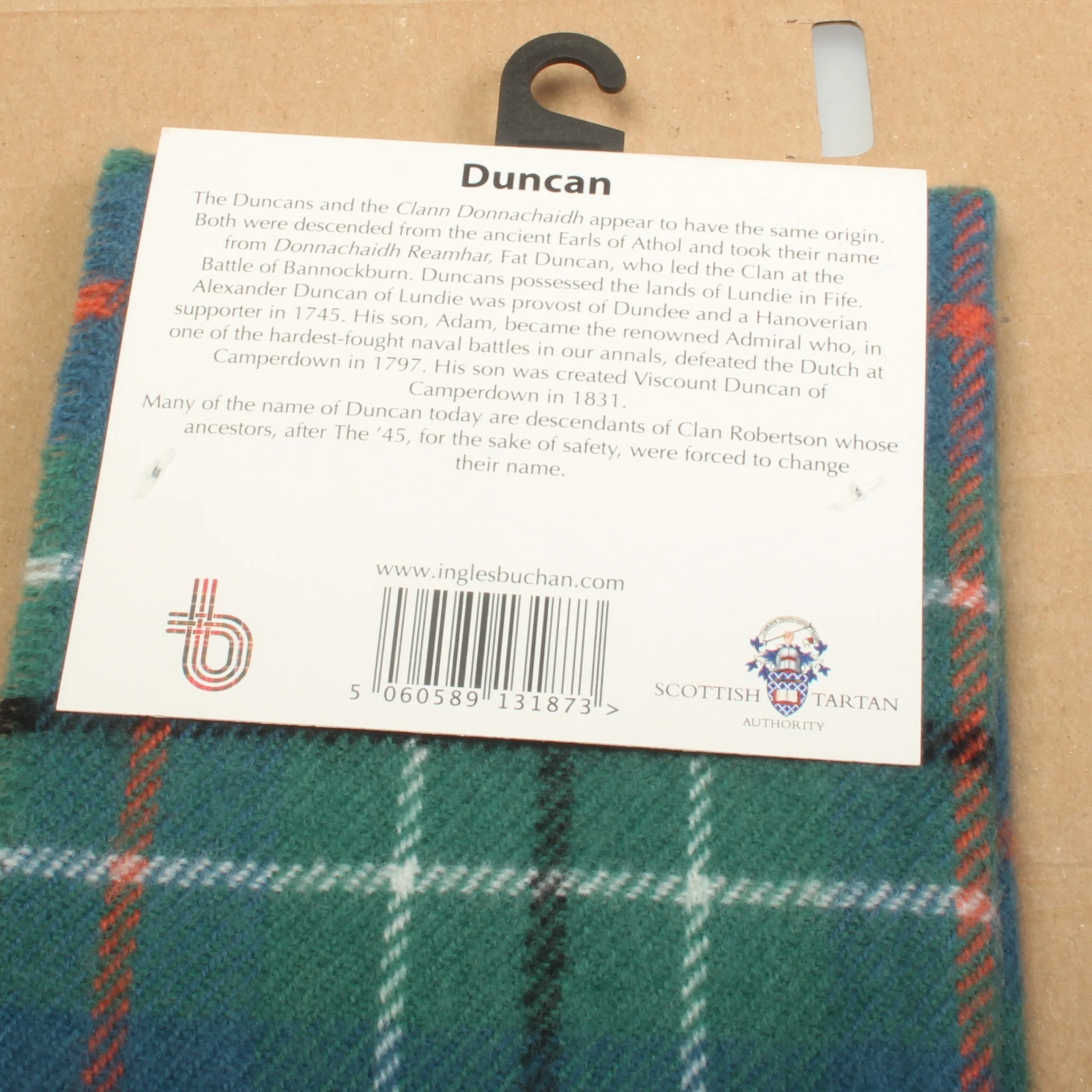 Lambswool Scarf in Duncan Ancient Tartan - Image 3
