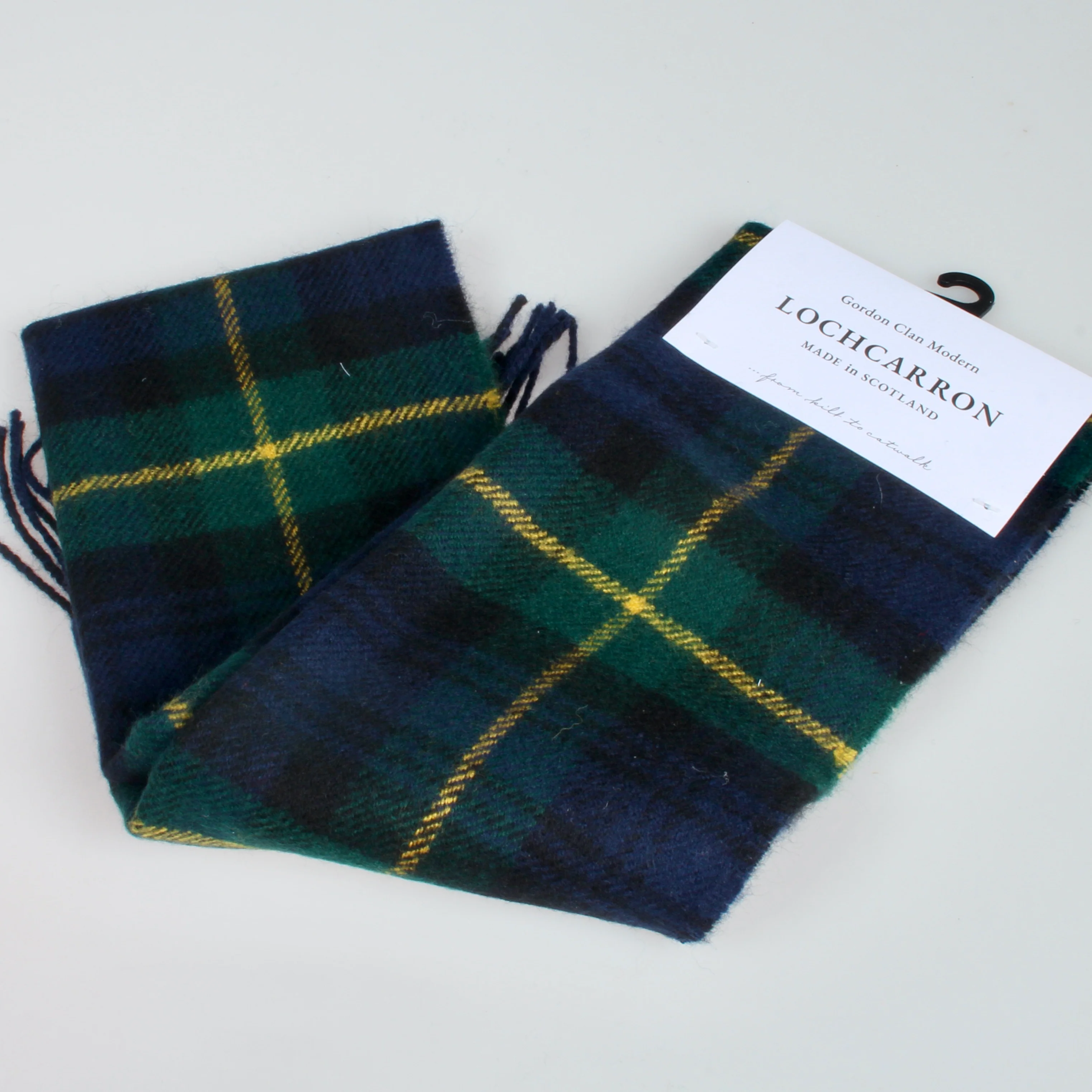 Lambswool Scarf in Gordon Modern Tartan - Image 2