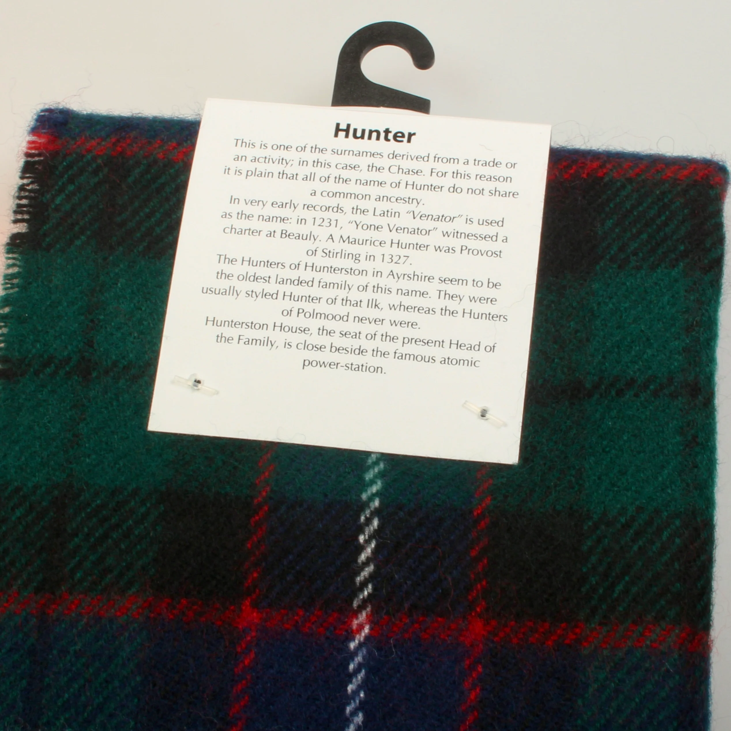 Lambswool Scarf in Hunter Modern Tartan - Image 3