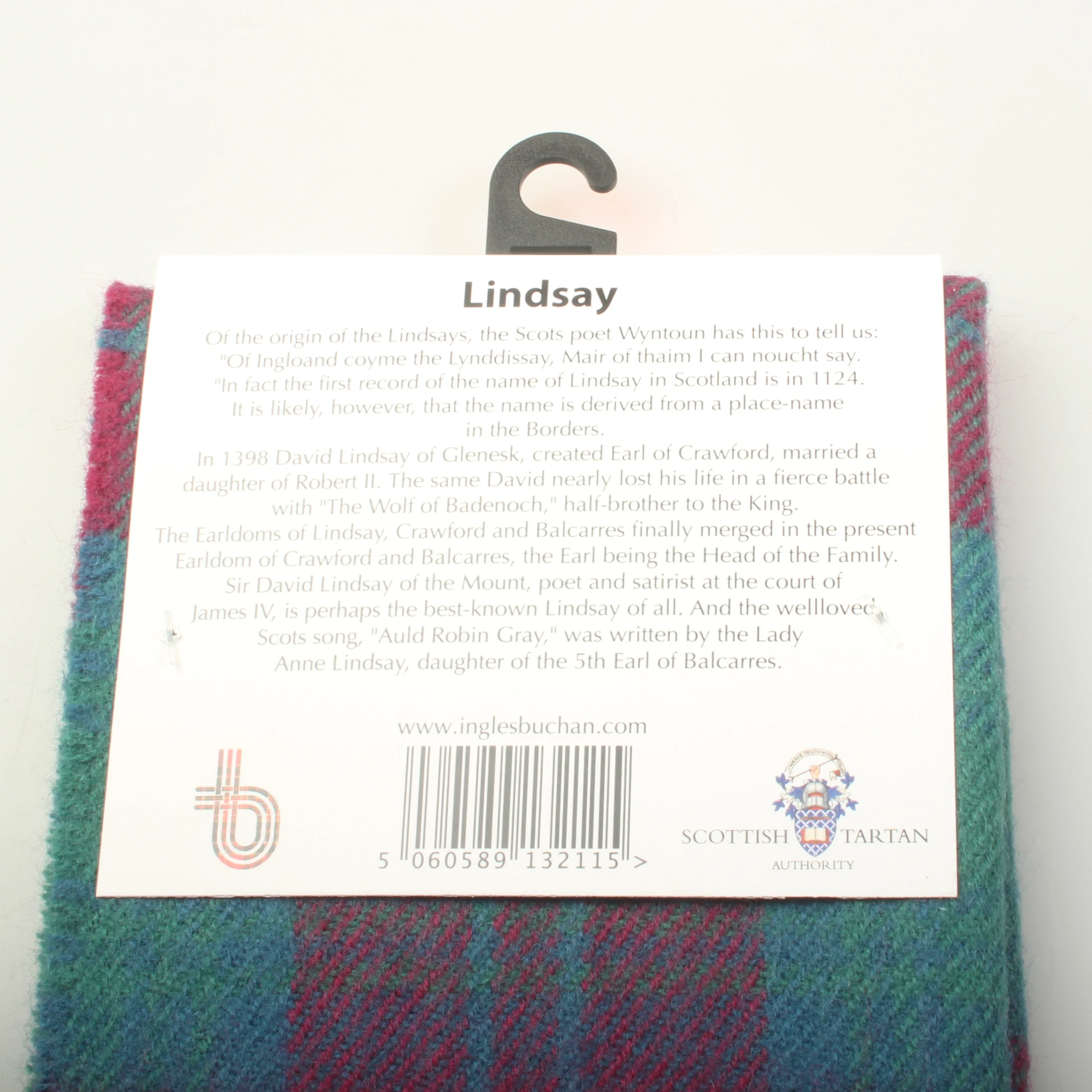 Lambswool Scarf in Lindsay Ancient Tartan - Image 3