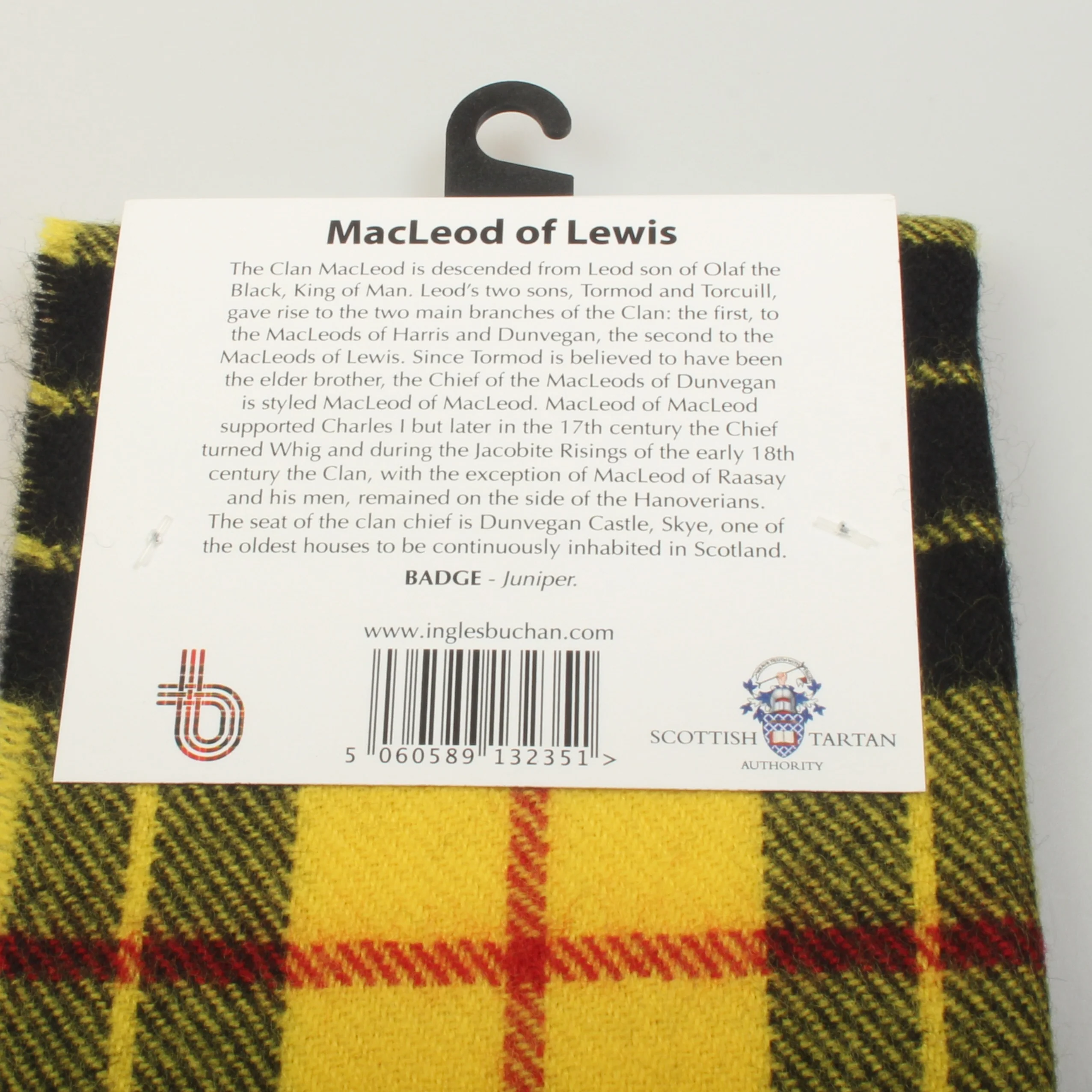 Lambswool Scarf in MacLeod of Lewis Modern Tartan - Image 3