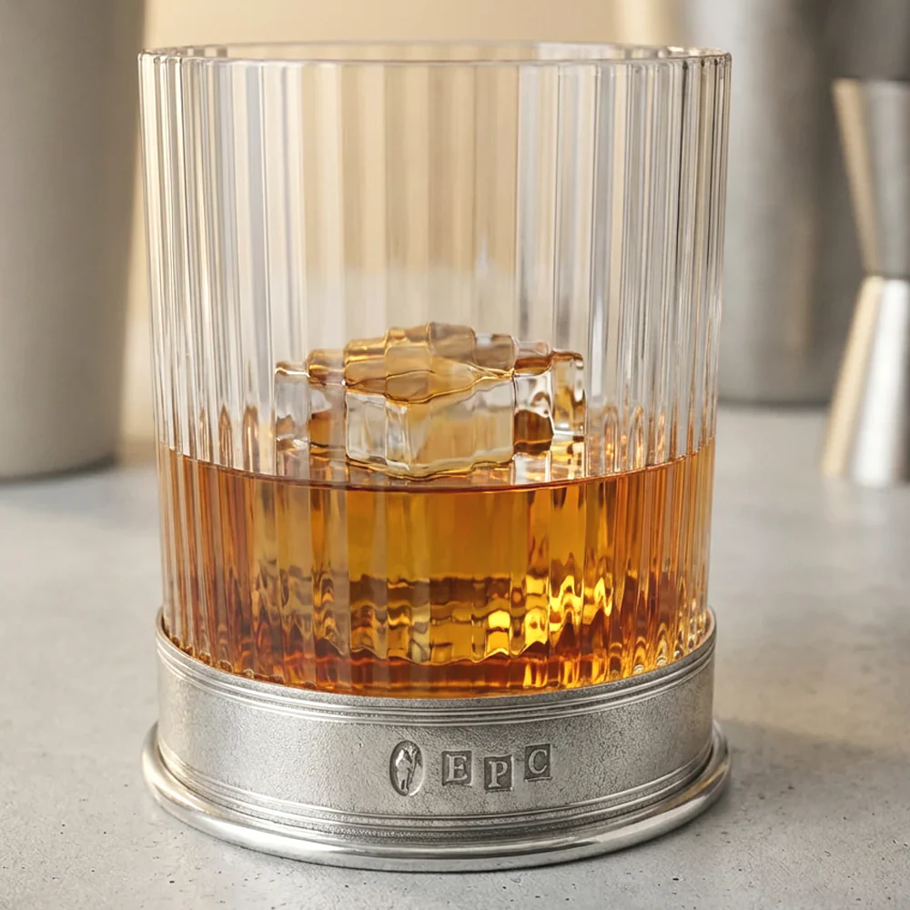 Legacy Pewter 11oz Pewter Ribbed Whisky Tumbler - Image 2