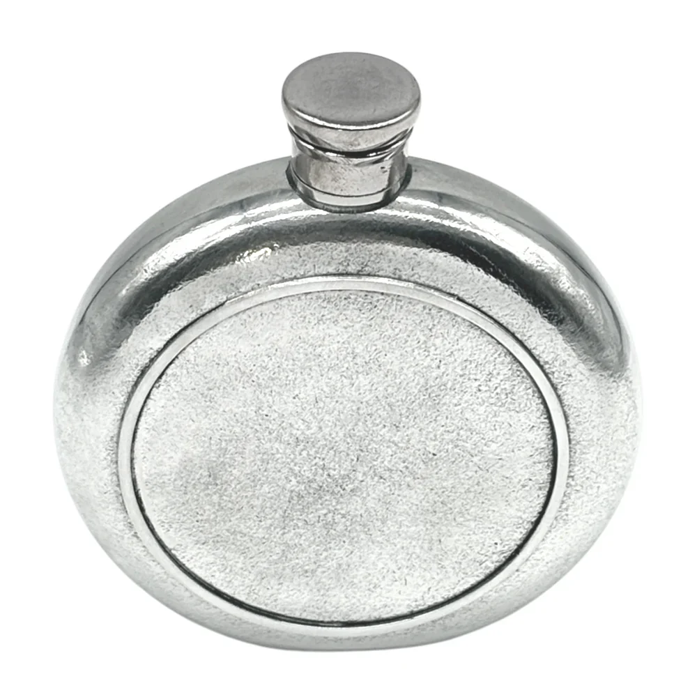 Legacy Pewter 6oz Round Hip Flask - Image 3