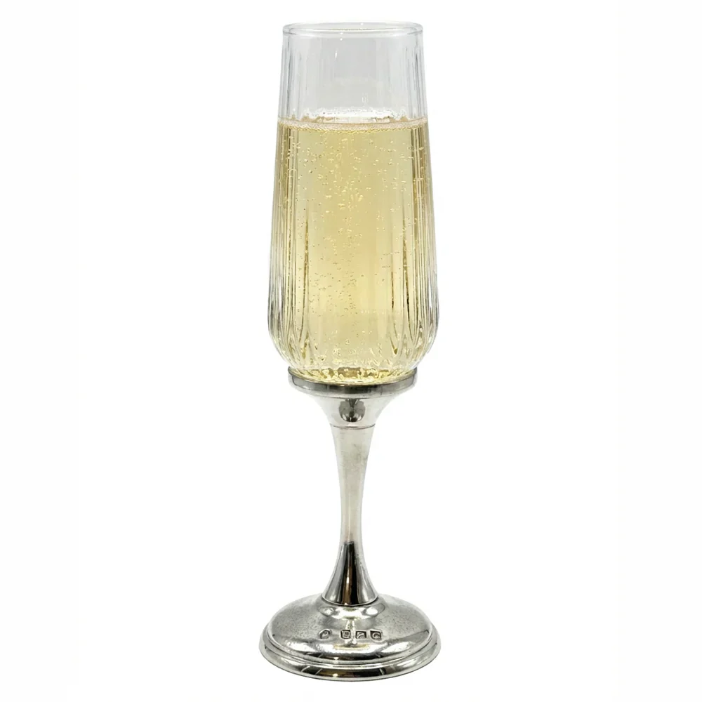 Legacy Pewter Ribbed Champagne Glass