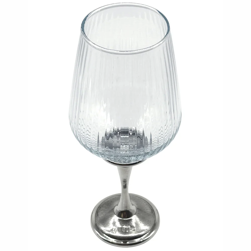 Legacy Pewter Ribbed Wine Glass - Image 2