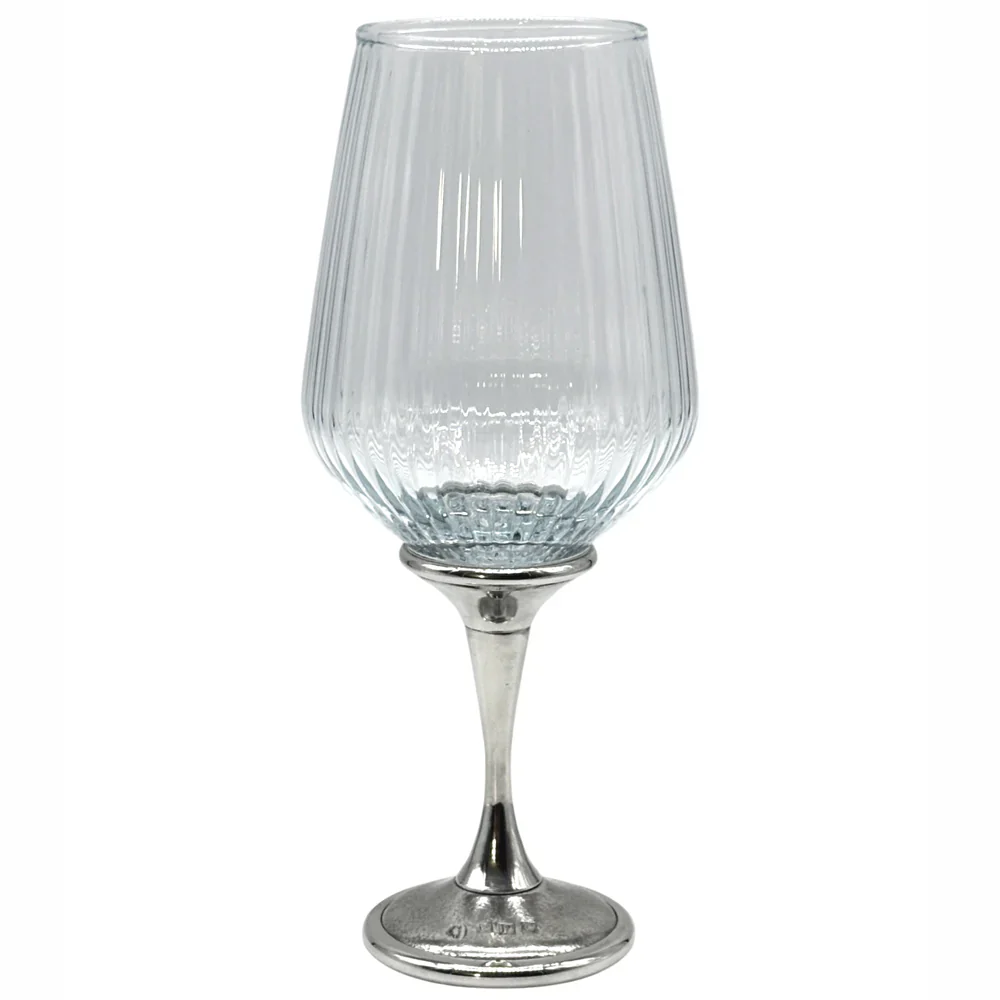 Legacy Pewter Ribbed Wine Glass - Image 3