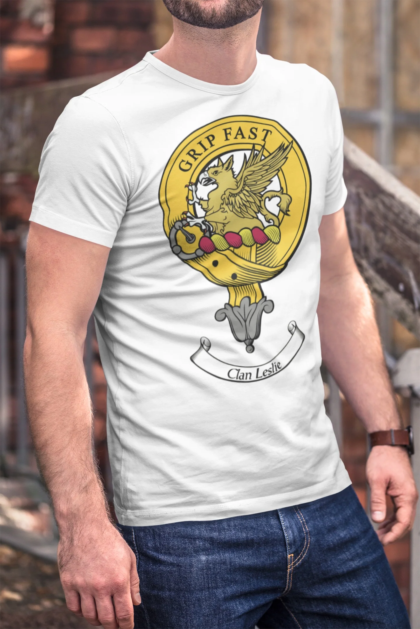 Leslie Clan Crest T-Shirt for Men - Personalized Heritage Apparel, Sizes S to 3XL