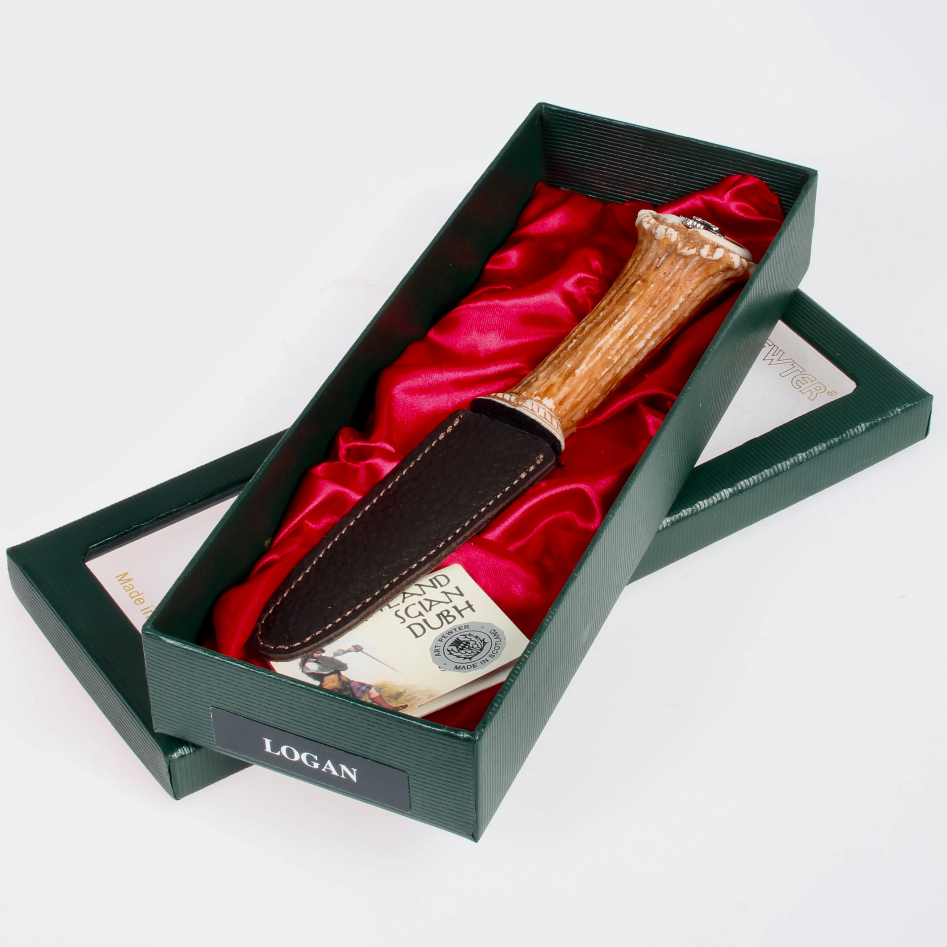Logan Clan Crest Stag Horn Sgian Dubh