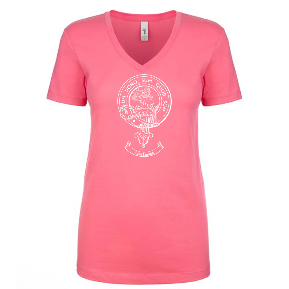 Lundin Clan Crest Ladies Ouline T-Shirt