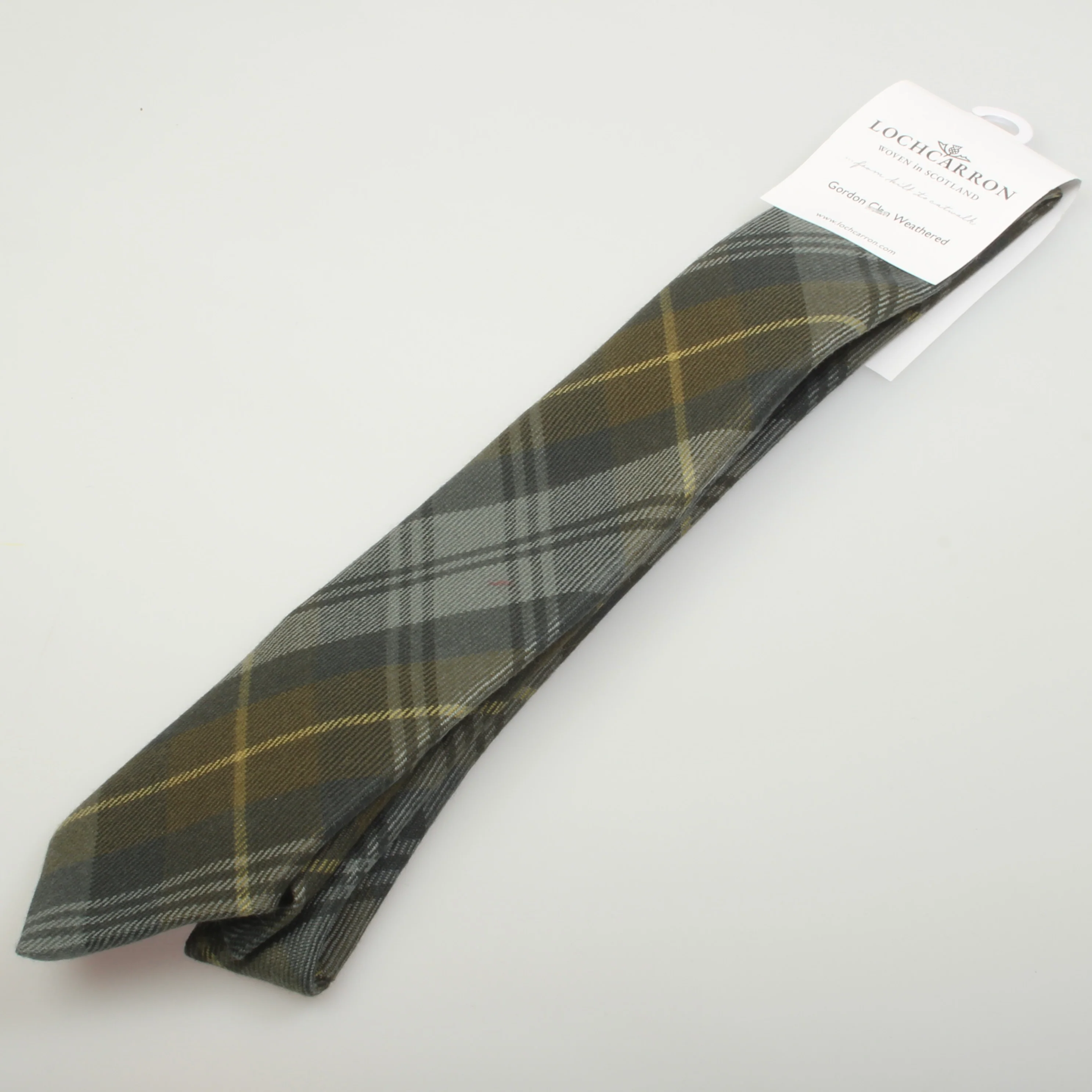 Luxury Pure Wool Tie in Gordon Weathered Tartan