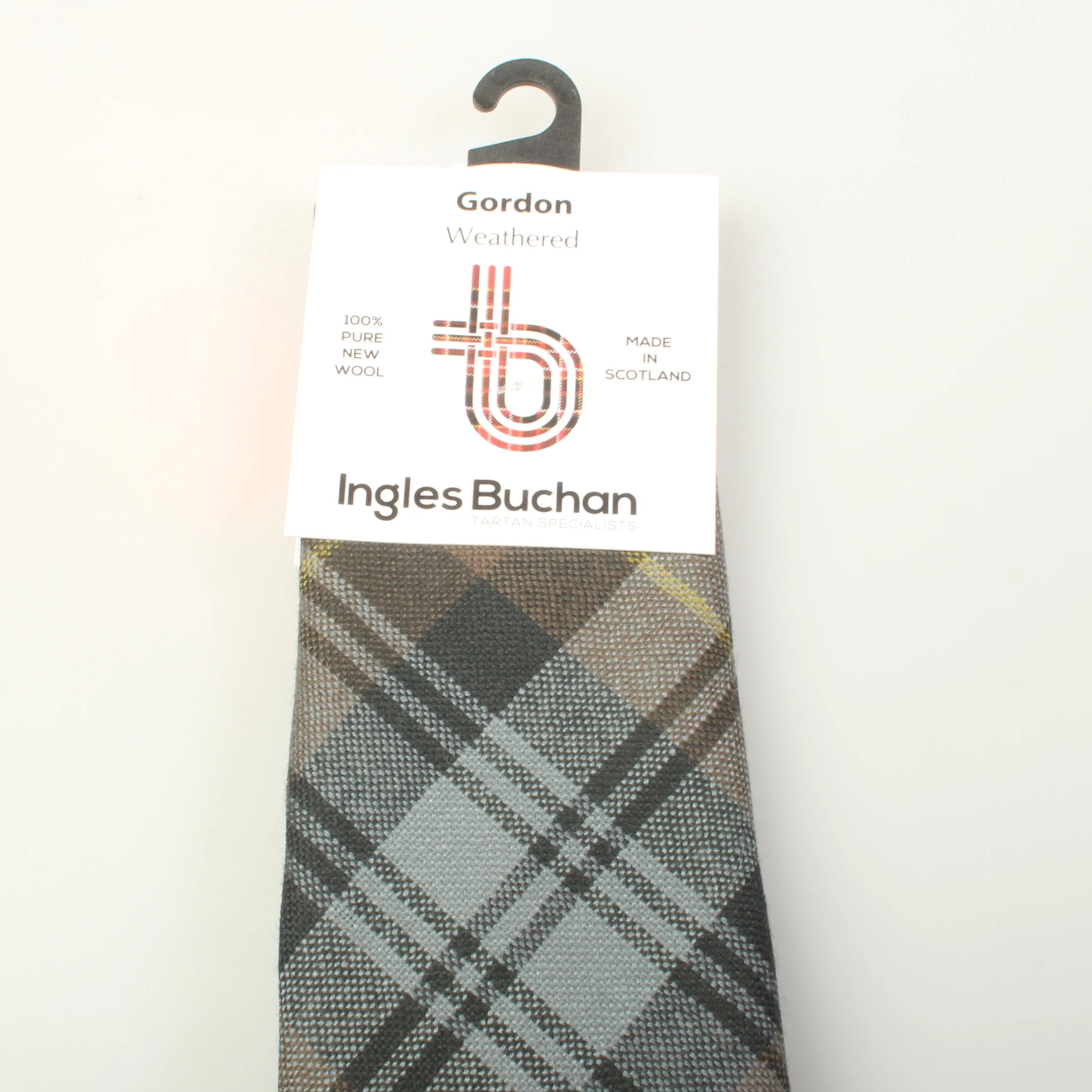 Luxury Pure Wool Tie in Gordon Weathered Tartan - Image 3