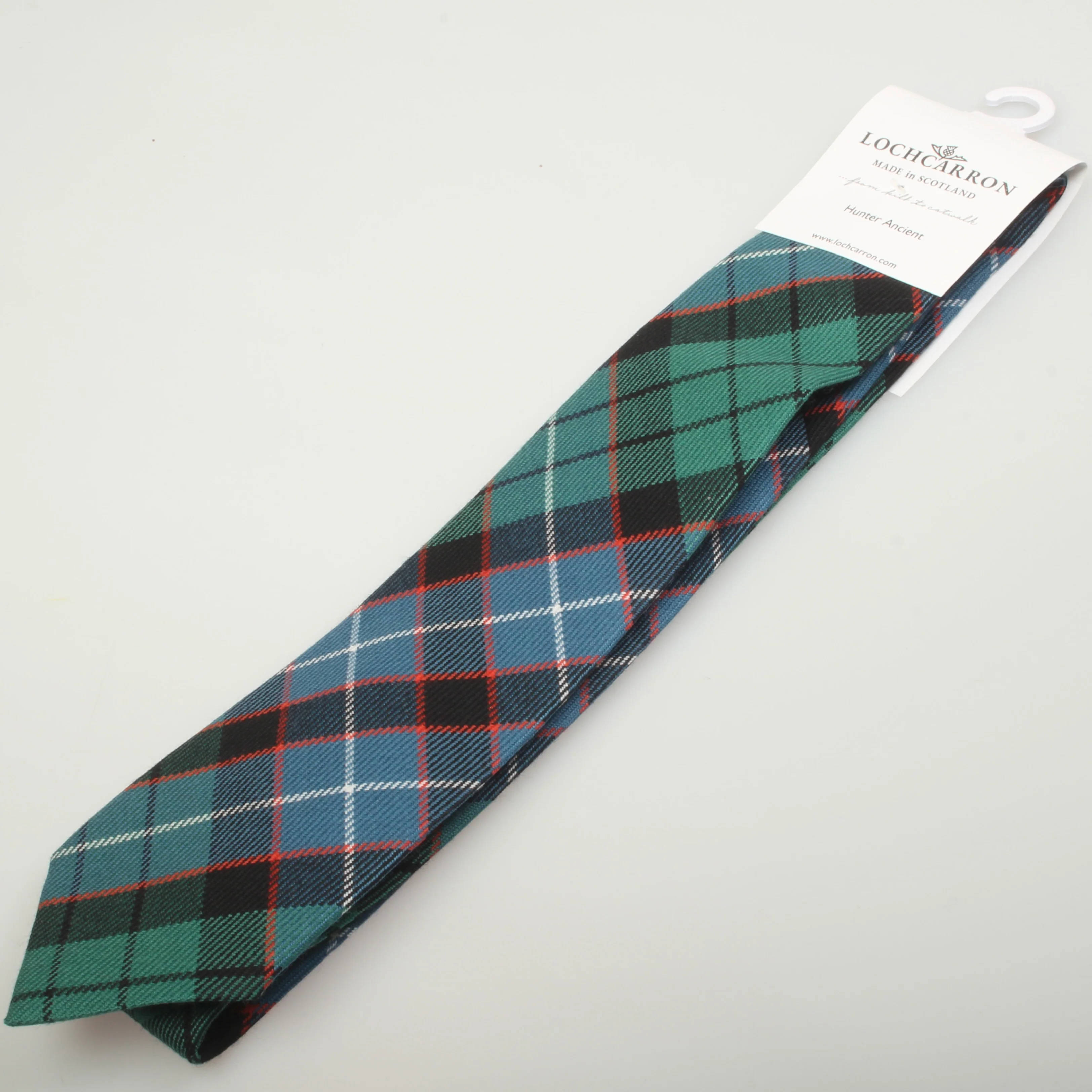 Luxury Pure Wool Tie in Hunter Ancient Tartan