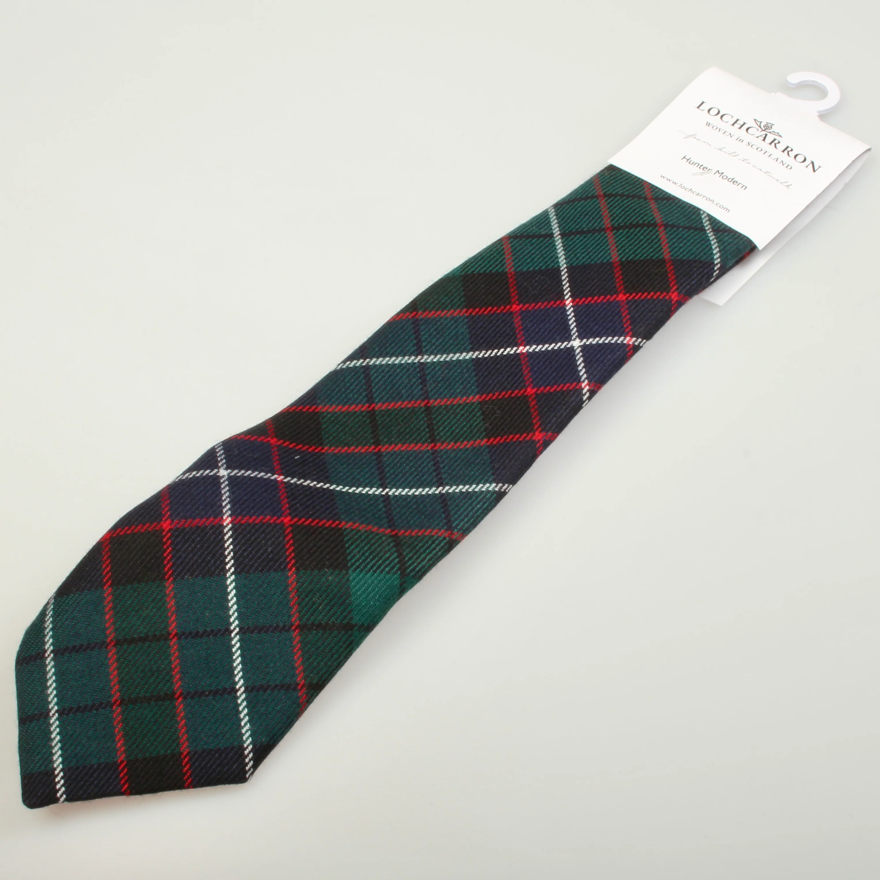 Luxury Pure Wool Tie in Hunter Modern Tartan