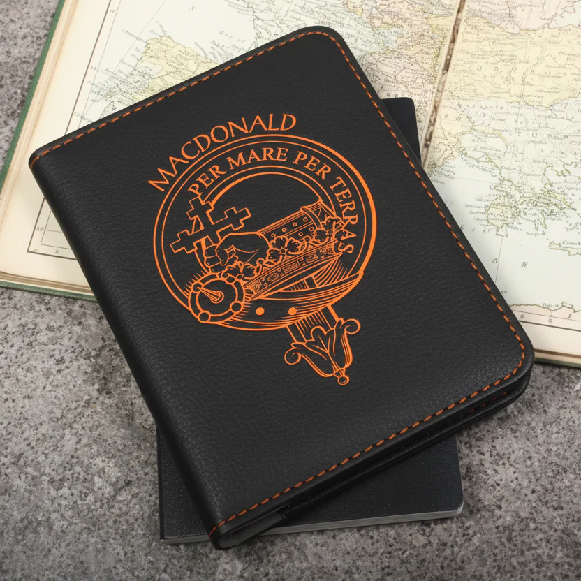 MacDonald Clan Crest Leather Passport Cover