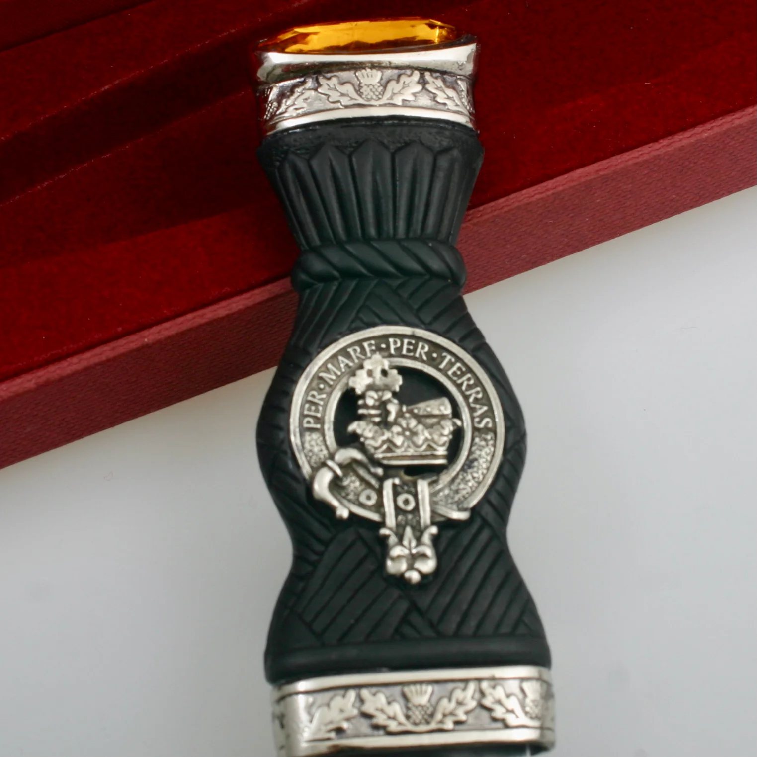 MacDonald Clan Crest Sgian Dubh - Stone Top - Image 2