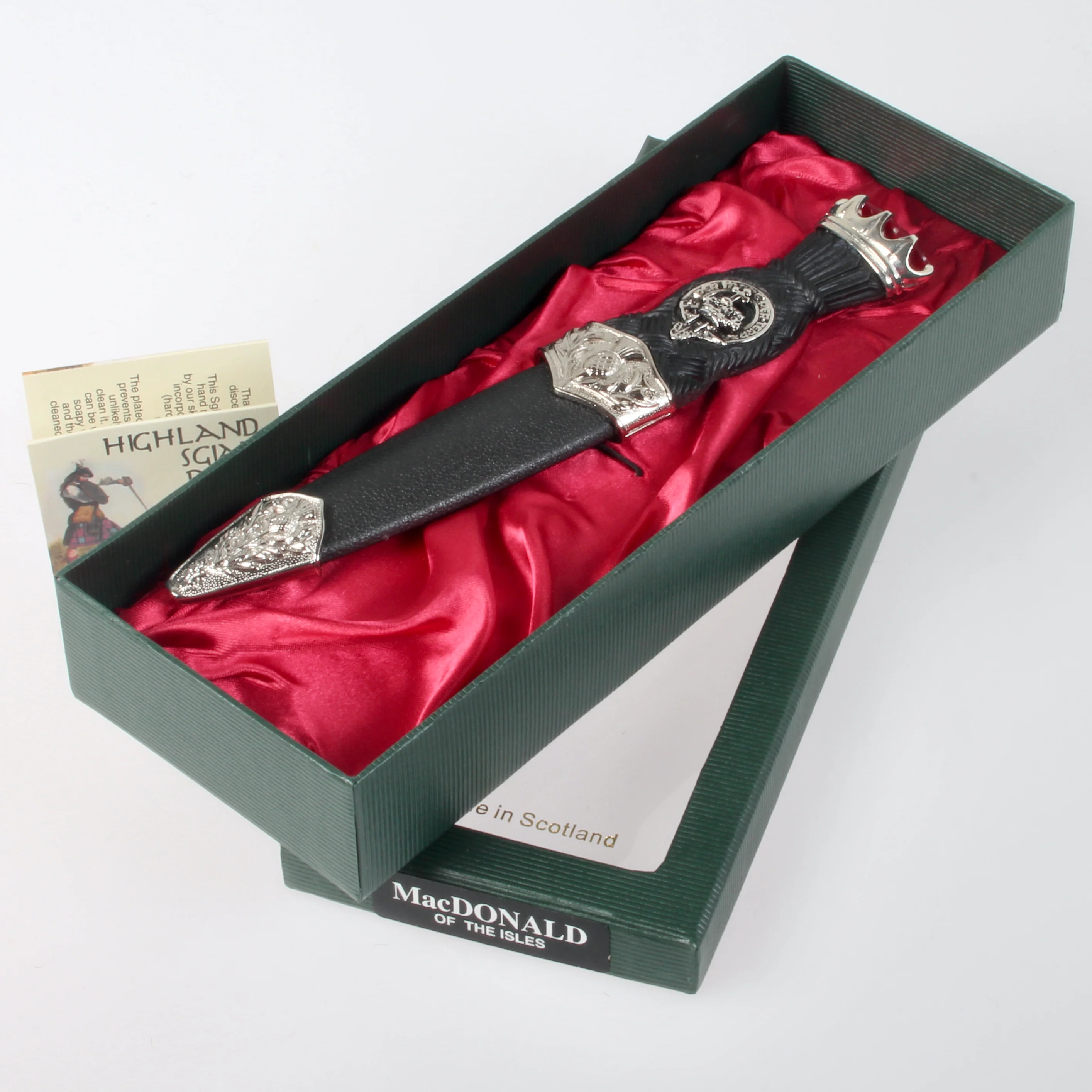 MacDonald Clan Crest Stone Top Thistle Design Sgian Dubh