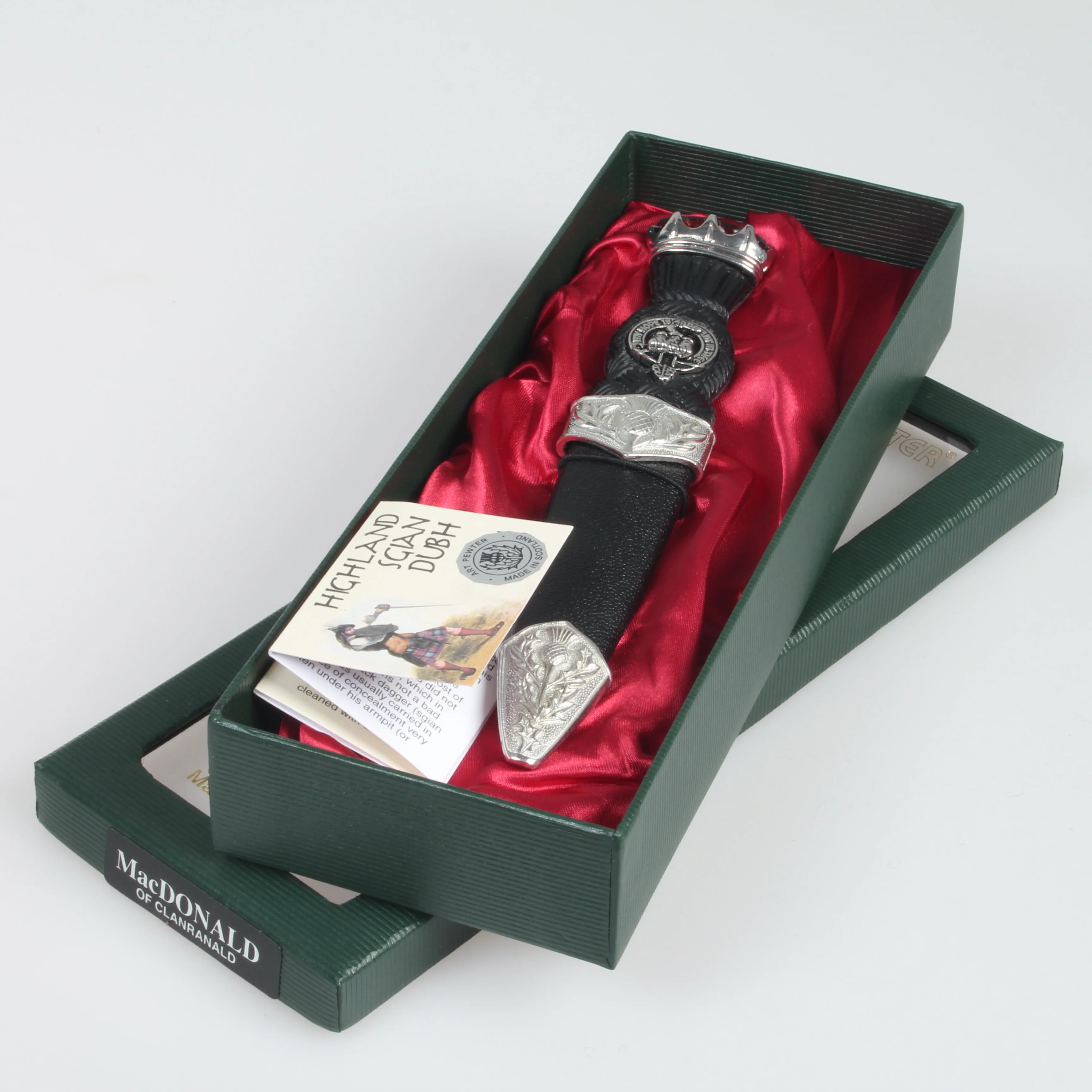 MacDonald of Clanranald Clan Crest Stone Top Thistle Design Sgian Dubh