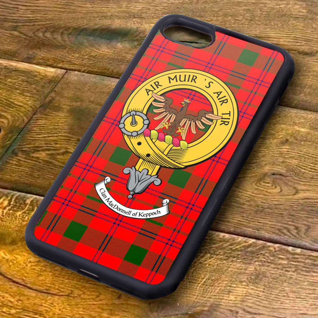 MacDonald of Keppoch Tartan and Clan Crest iPhone Rubber Case