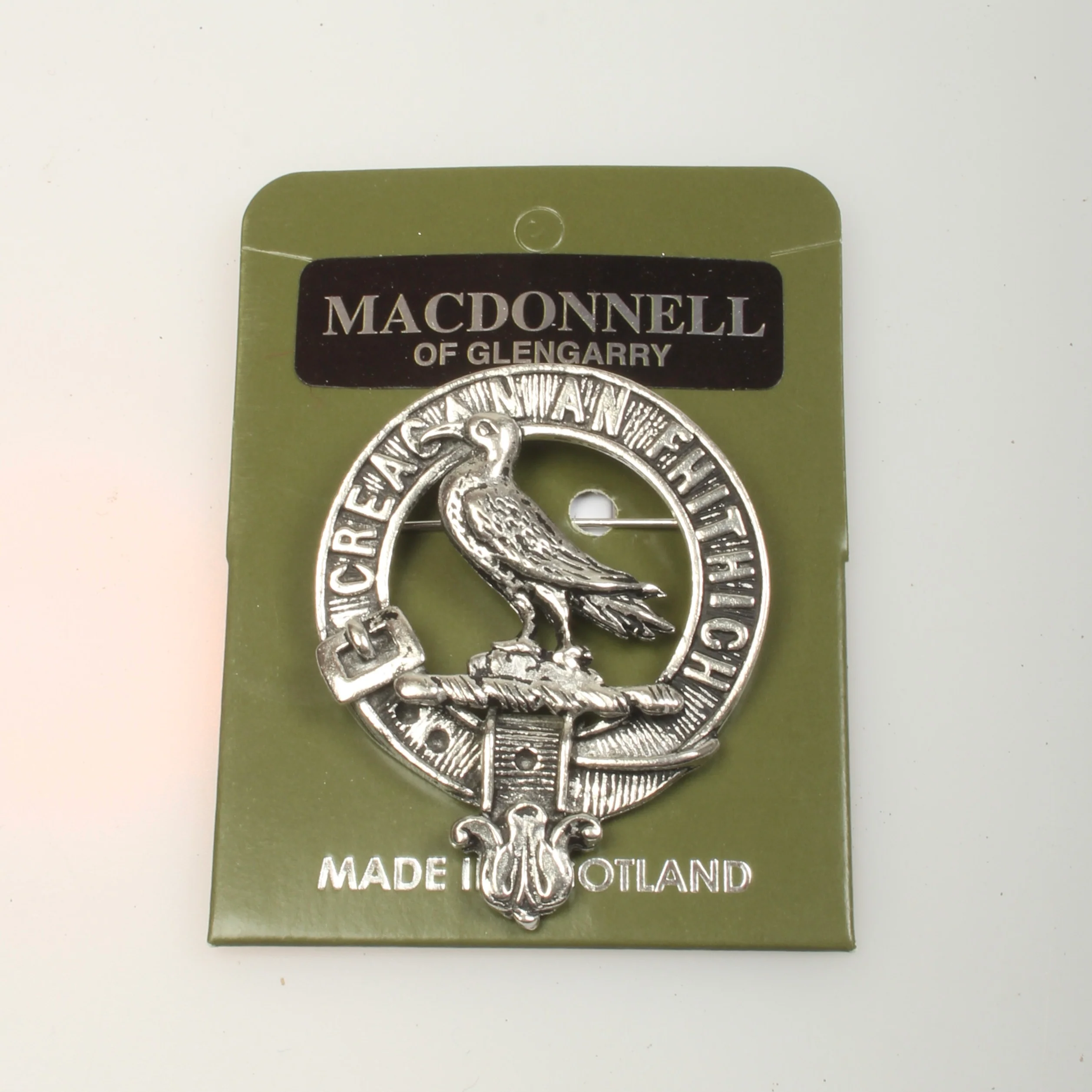 MacDonnell of Glengarry Clan Crest Badge in Pewter - Image 3