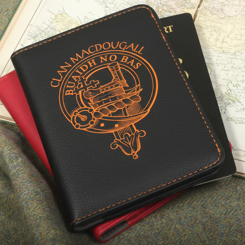 MacDougall Clan Crest Leather Passport Cover
