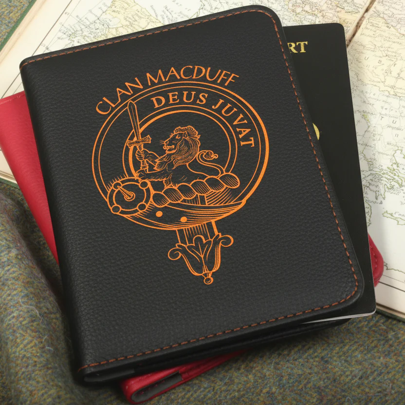 MacDuff Clan Crest Leather Passport Cover