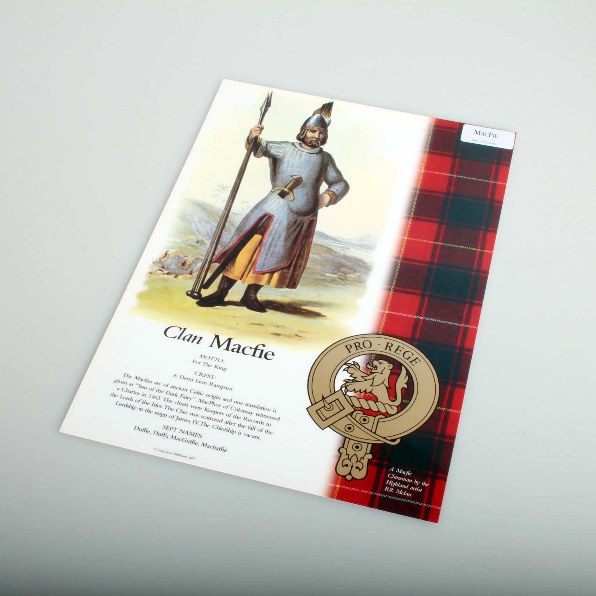 MacFie Scottish Clan Poster A4