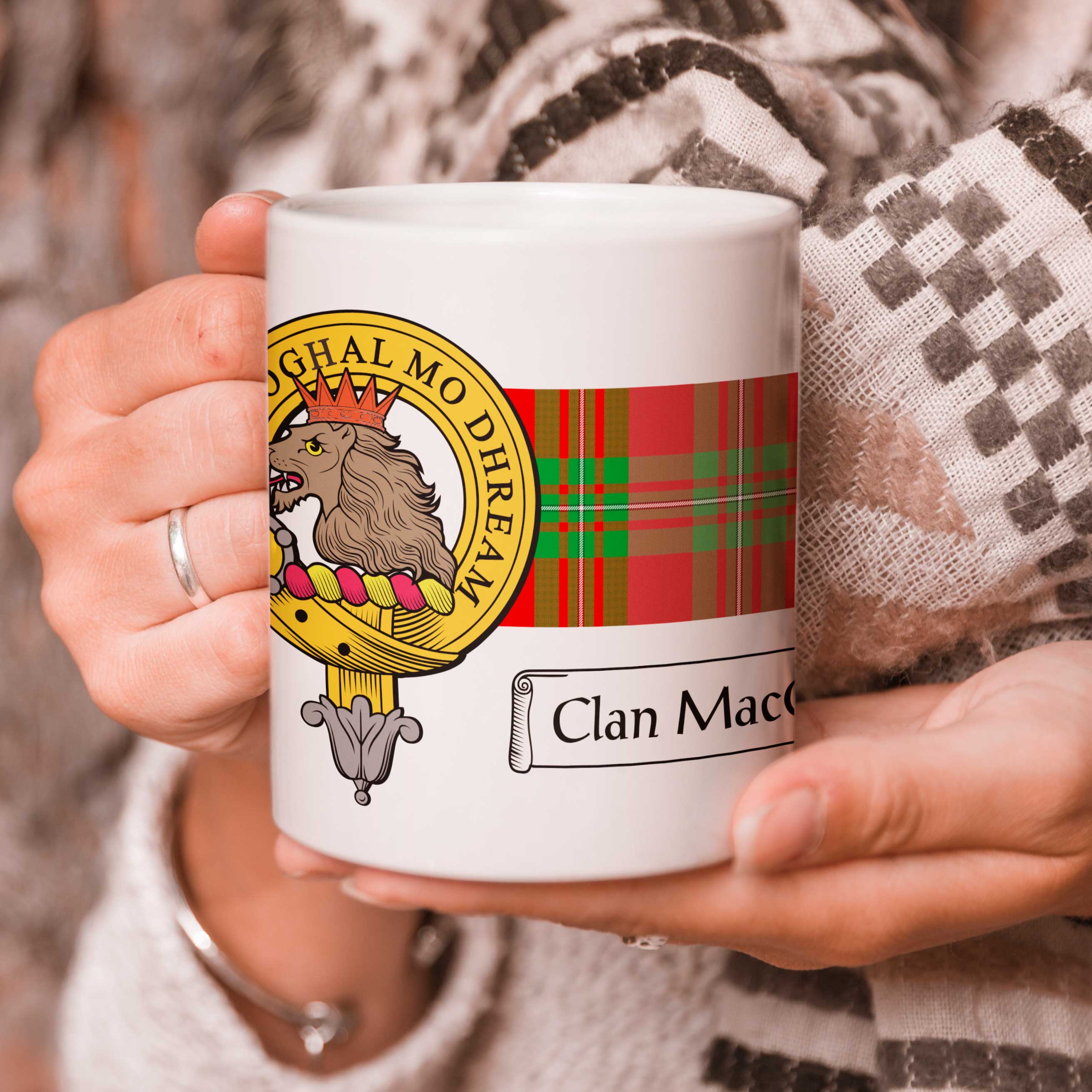 MacGregor Clan Crest and Tartan Mug