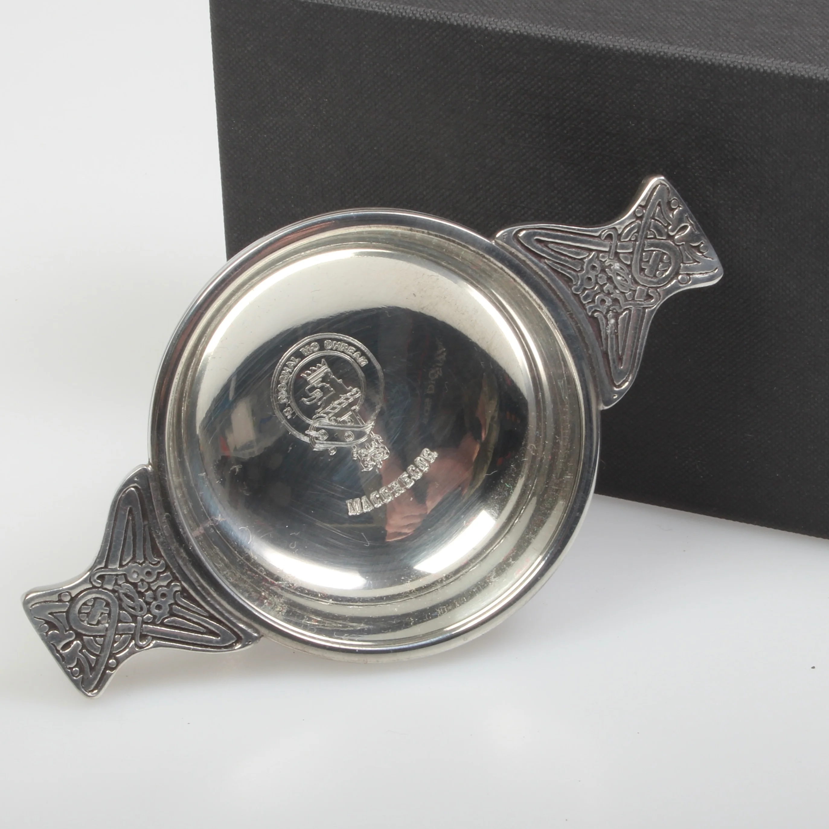 MacGregor Clan Crest Engraved Quaich.