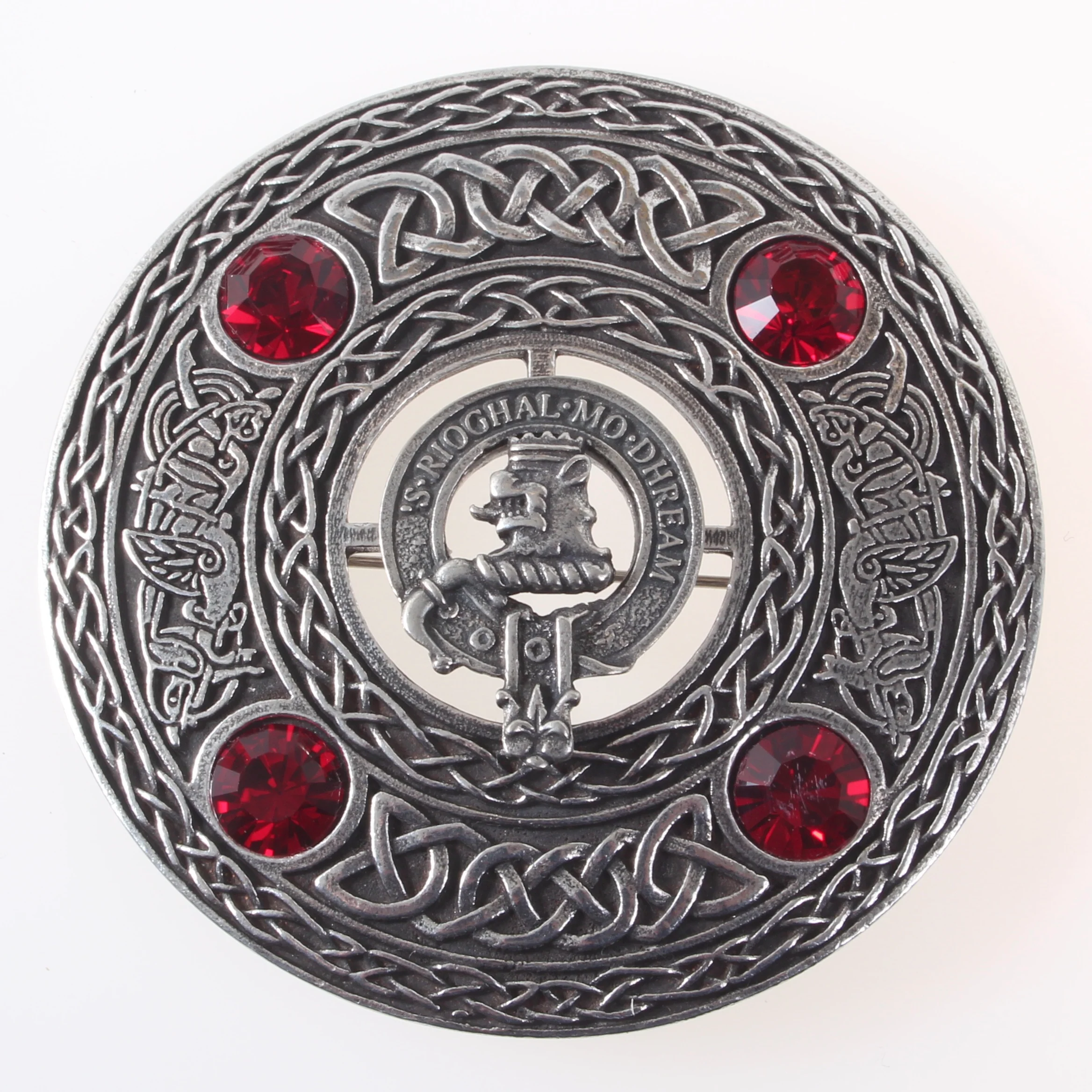 MacGregor Clan Crest Pewter Plaid Brooch - Image 3