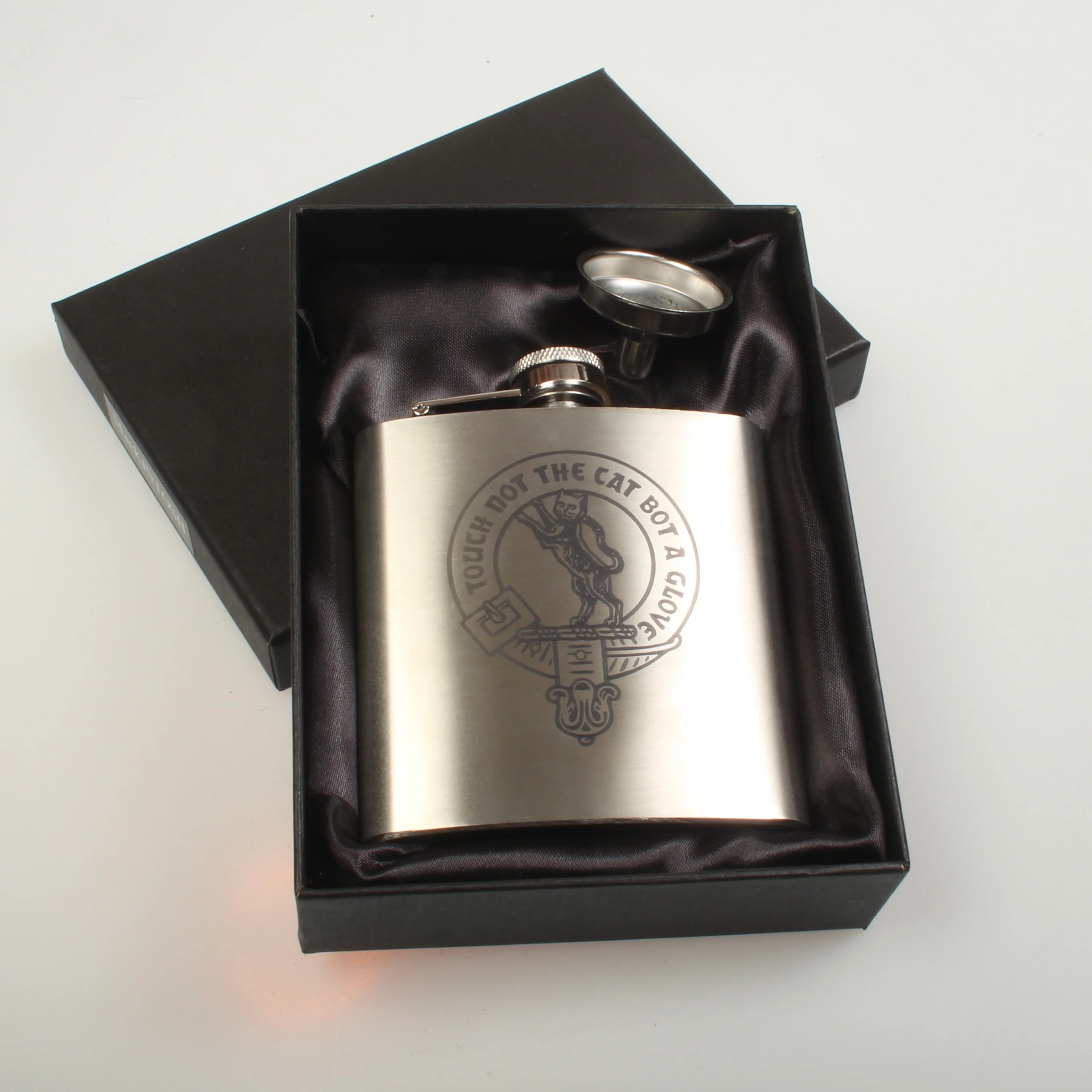 MacIntosh 6oz Engraved Clan Crest Hip Flask