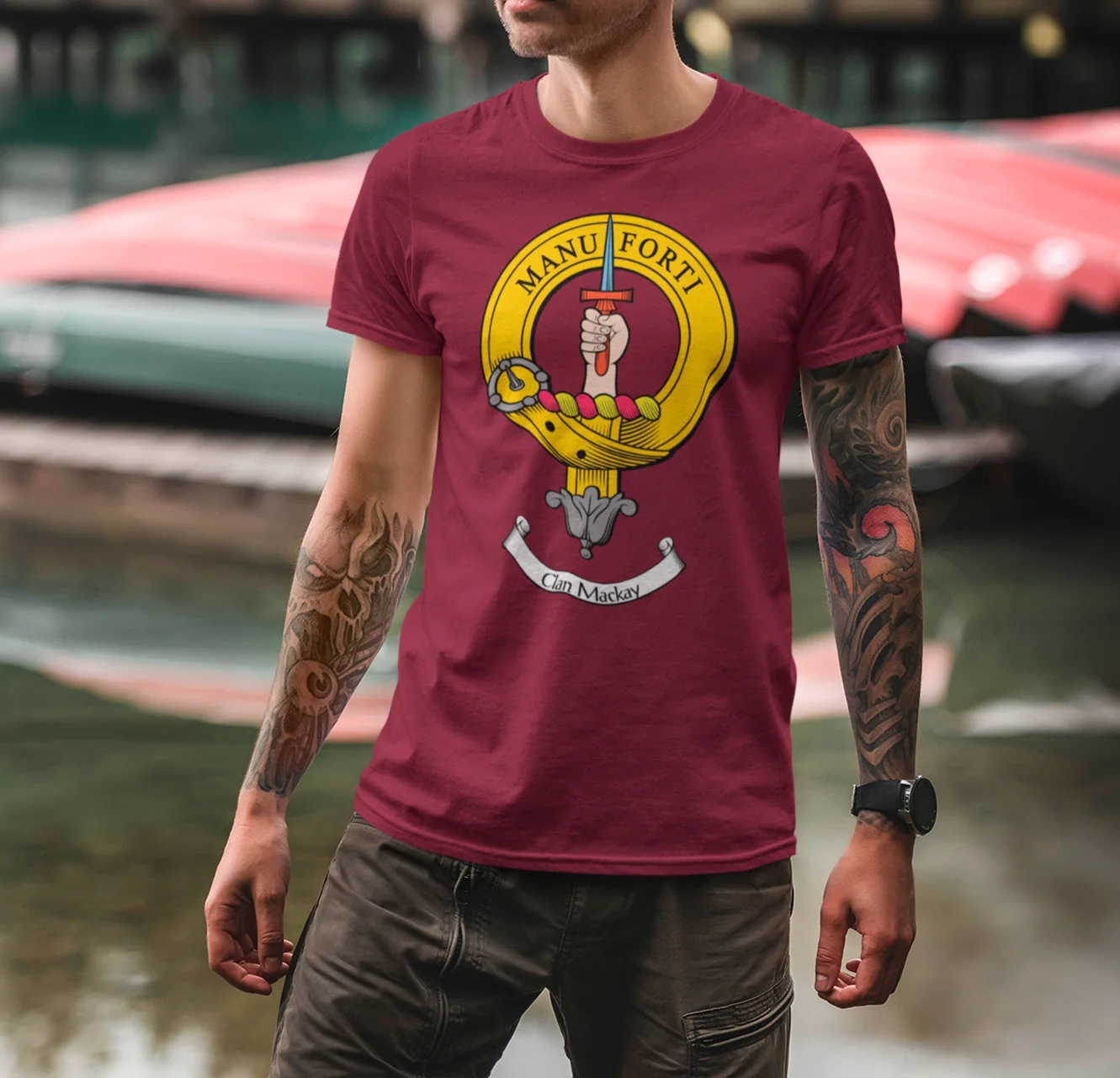 MacKay Clan Crest T-Shirt for Men - Customizable Quality Cotton Tee Showcasing Clan Heritage