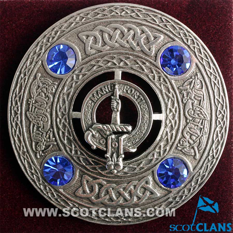 MacKay Clan Crest Pewter Plaid Brooch