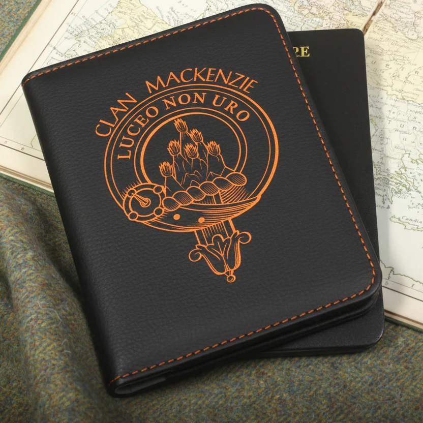 MacKenzie Clan Crest Leather Passport Cover