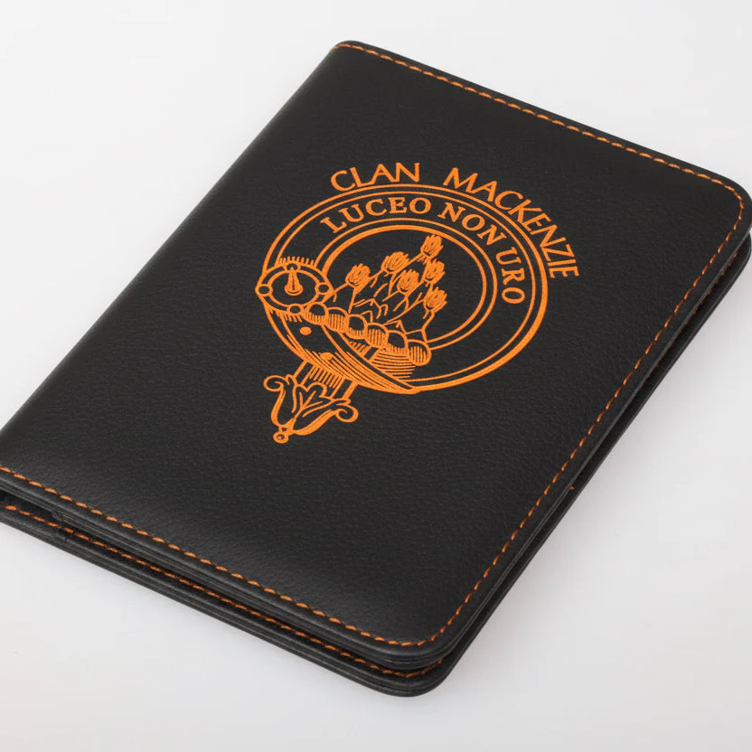 MacKenzie Clan Crest Leather Passport Cover