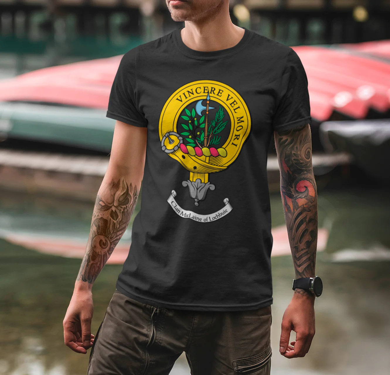 MacLaine Clan Crest T Shirt for Men - Unique Custom Design, Vibrant Colors & Sizes S-3XL