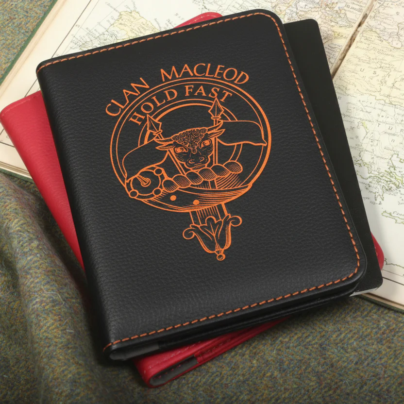 Macleod Clan Crest Leather Passport Cover