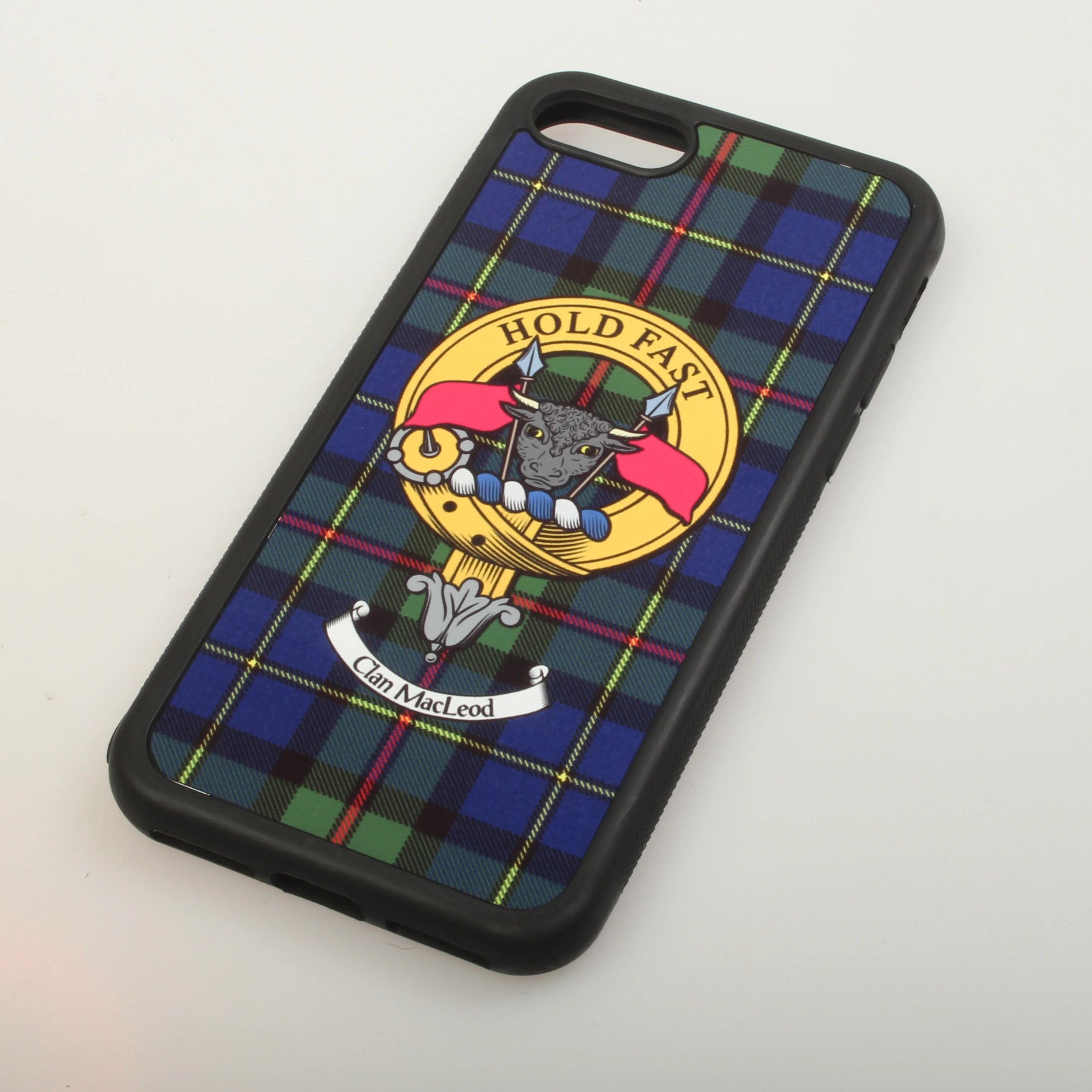MacLeod Tartan and Clan Crest iPhone Rubber Case - Image 3