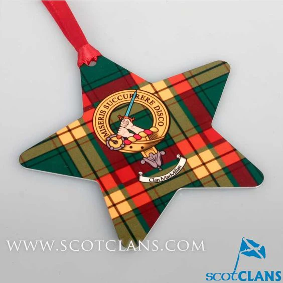 MacMillan Clan Crest and Tartan Metal Christmas Ornament - 6 Styles Available