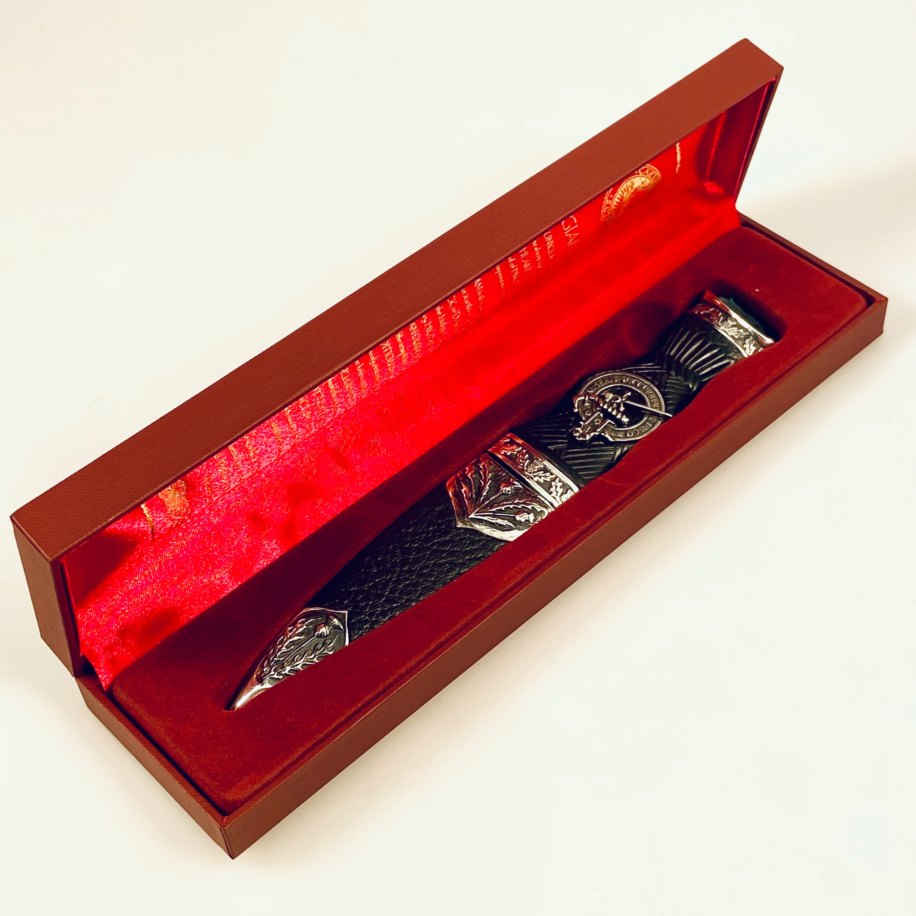 MacMillan Clan Crest Sgian Dubh - Stone Top
